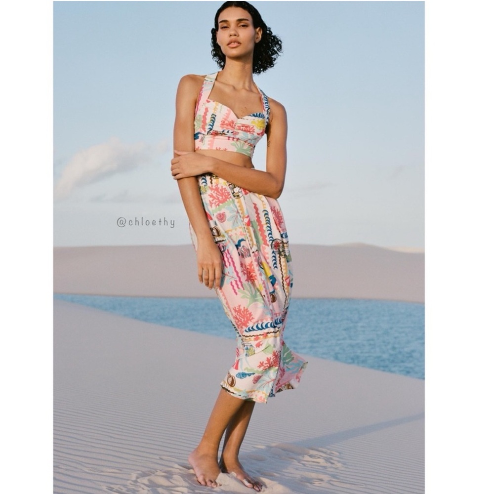 Zara Multicolor Floral Midi Skirt